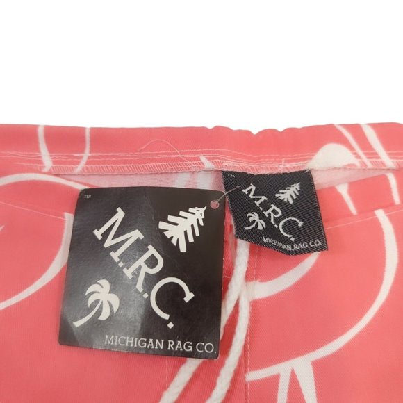 NEW Michigan Rag Co Vtg Casual Shorts Drawstring Mens Lg Pink Flamingo USA MADE - Picture 6 of 8